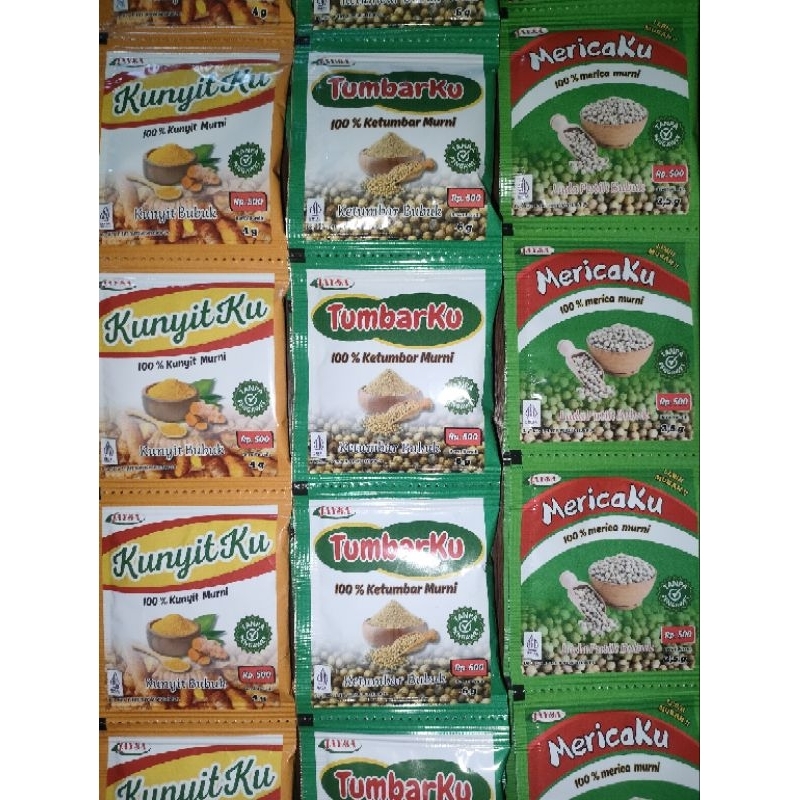

Lada bubuk Sachet mericaku ketumbar bubuk kunyit bubuk