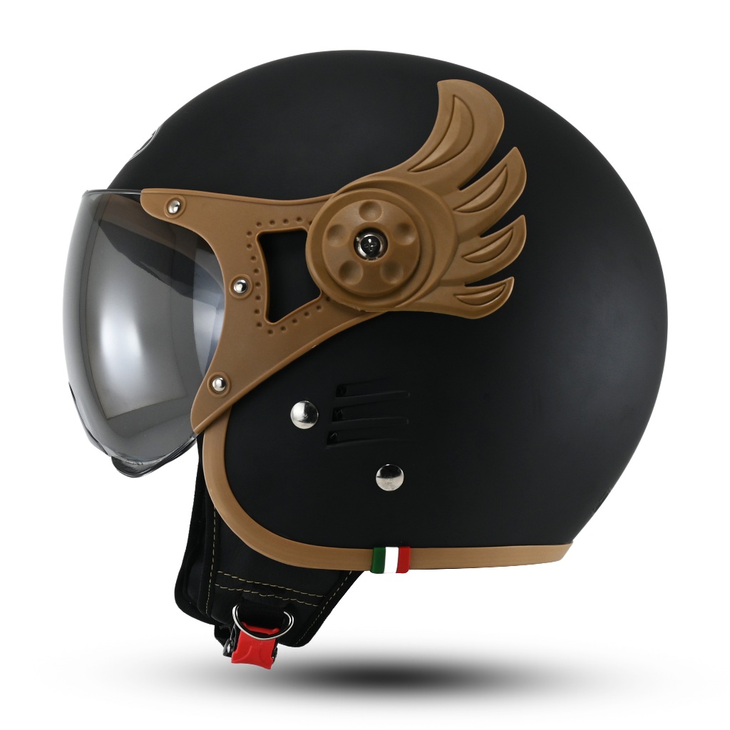 Helm Rsix Retro Pilot Italy Gundala Helem Bogo Cowok Cewek SNI Terbaru