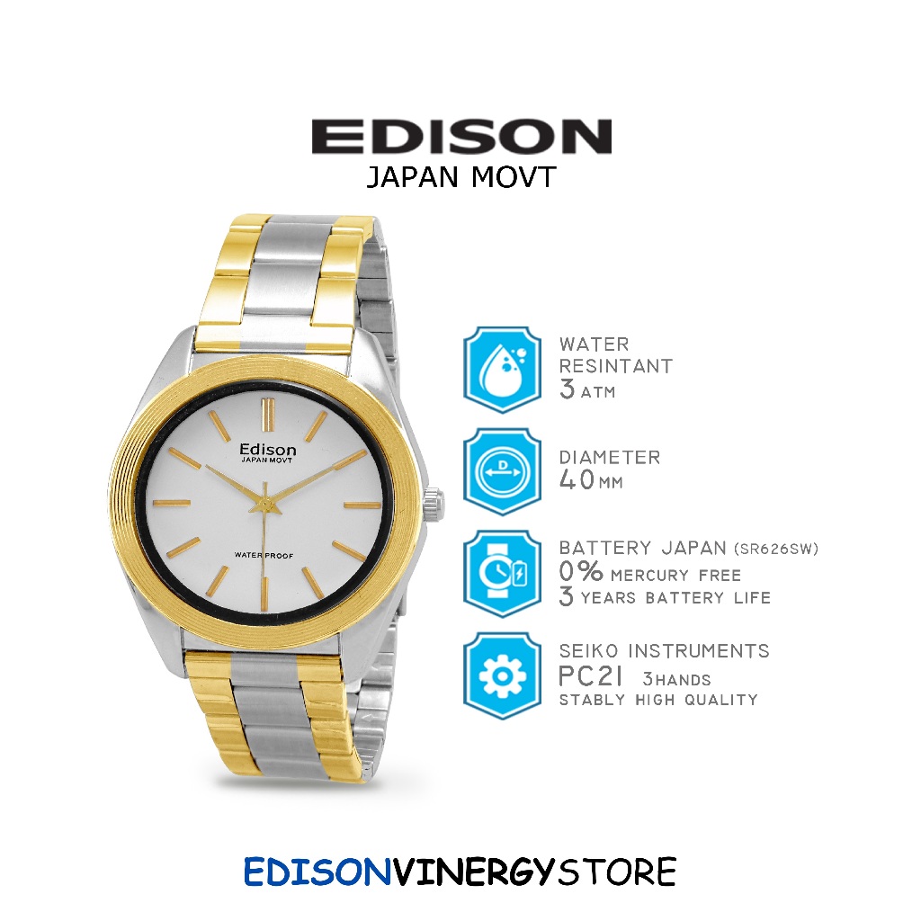 Jam Tangan Edison AR EG 252.1 R Waterproof Japan Movement