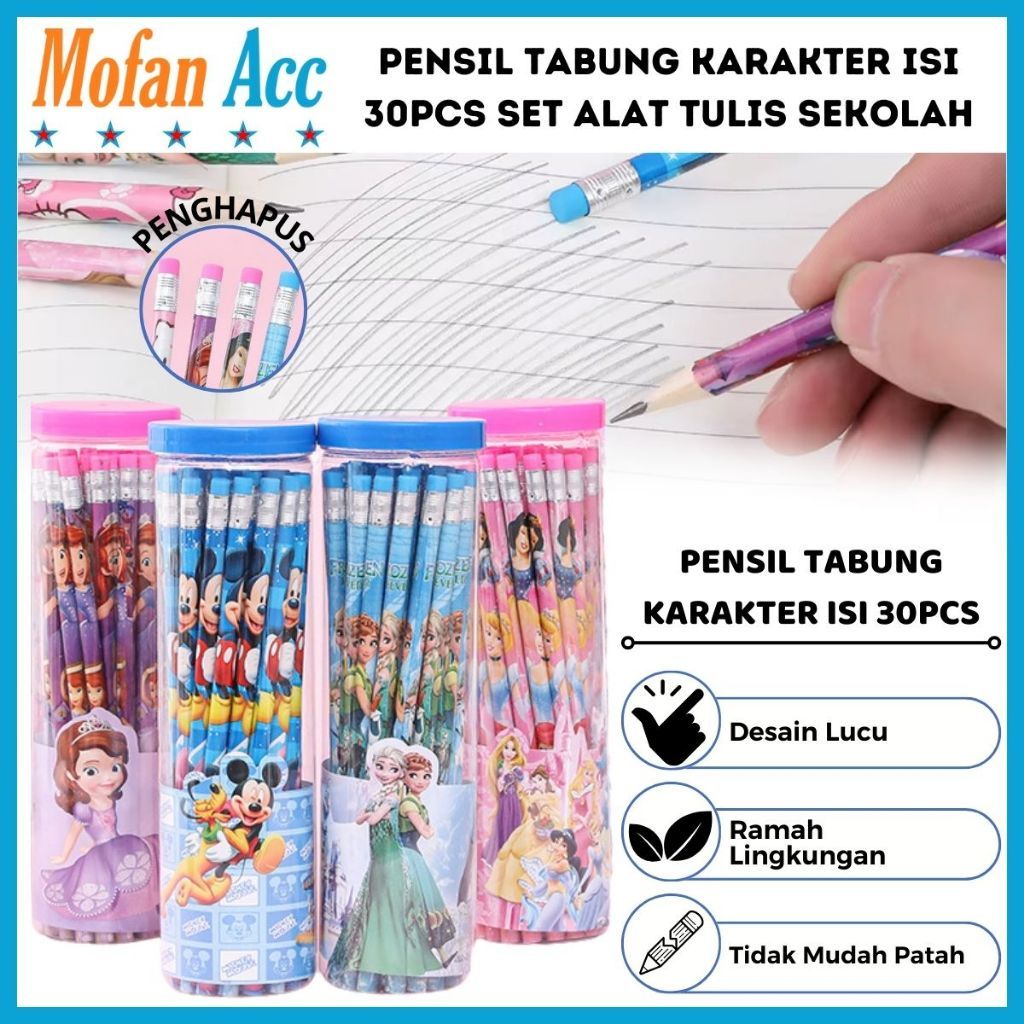 

[MA] Pensil Tabung Karakter 30pcs / Pensil HB Fancy Karakter Lucu Isi 30 Pcs / Set Pensil Bergambar / Mini Stationery Alat Tulis Sekolah / Paket Alat Tulis Pensil
