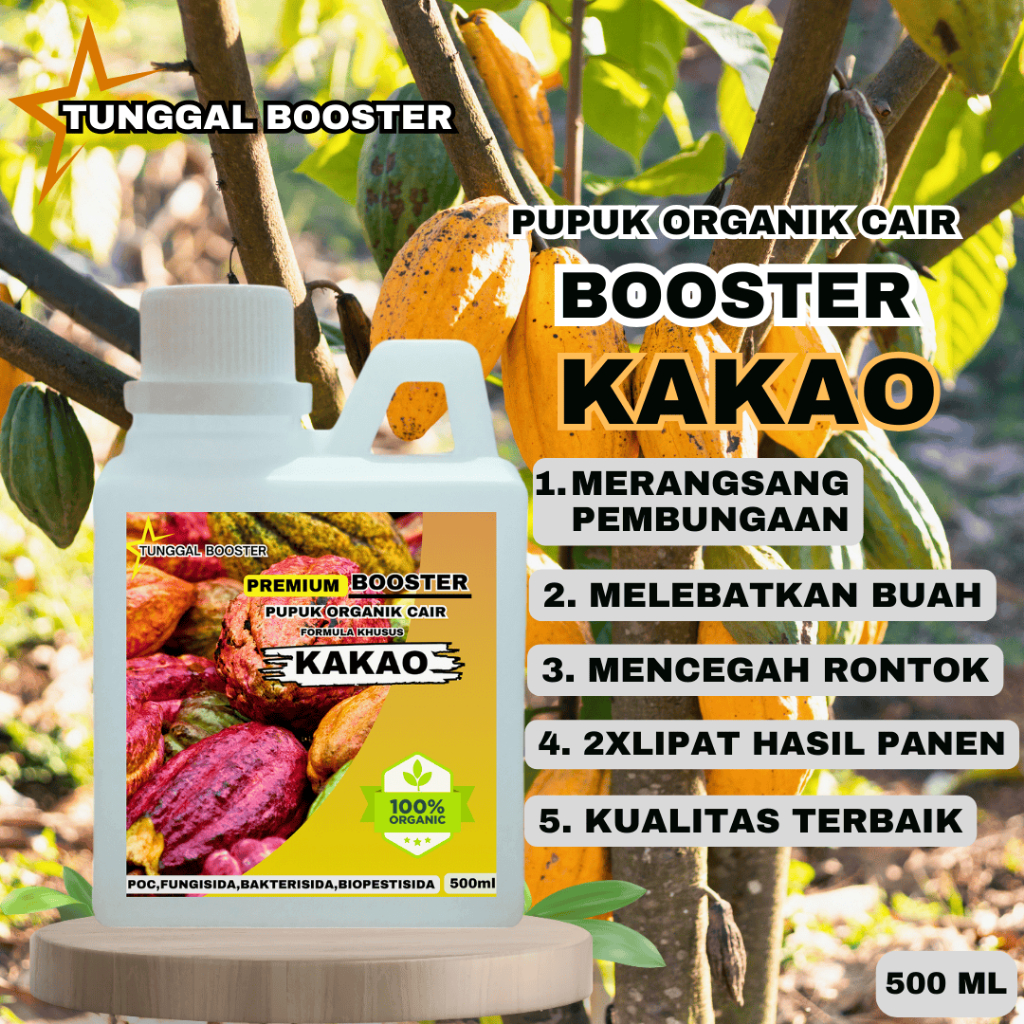 Pupuk Organik Cair Tanaman Kakao Pelebat dan Perangsang Kakao Premium Organik Kemasan 500ml