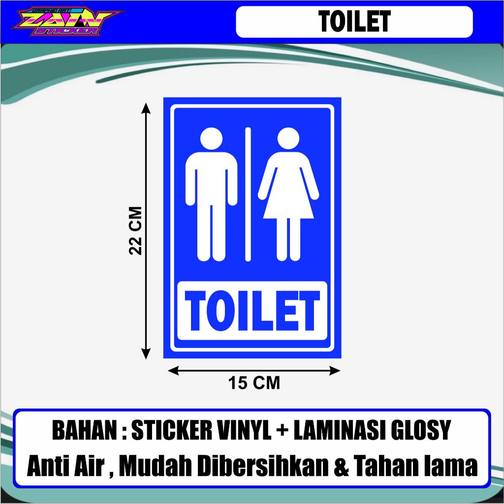 

stiker vinyl anti ait PETUNJUK TOILET PORTRAIT ANTI AIR laminasi glossy