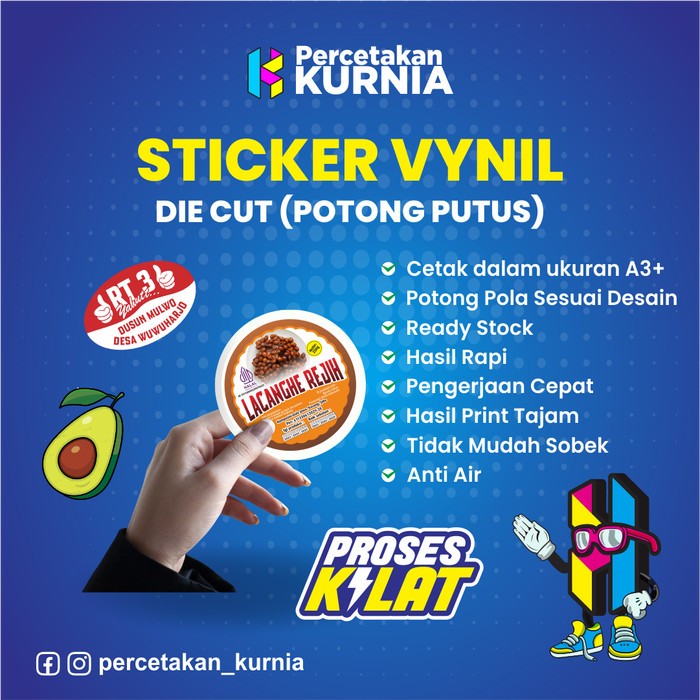 

Cetak Stiker Vinyl A3+ Cutting Putus Die Cut / Cetak Stiker Sourvenir