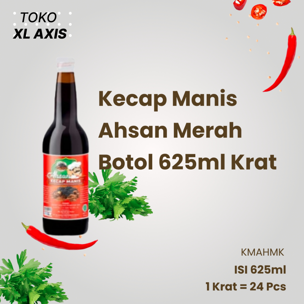 

Kecap Manis Ahsan Merah Botol 625ml Krat