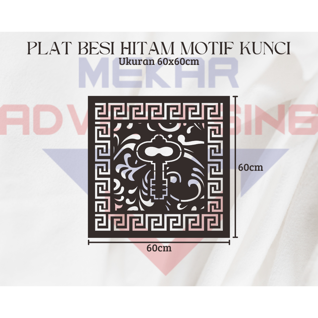 KRAWANGAN PLAT BESI PAGAR CUTTING LASER MOTIF KUNCI