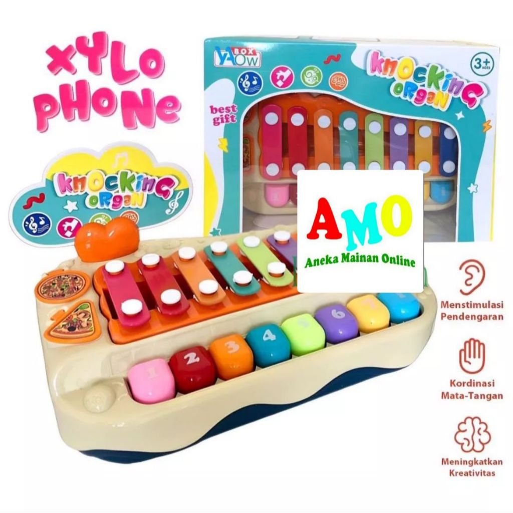 Mainan Bayi Edukasi Baby Toys Alat Musik Xylophone knocking Organ BU02 mainan alat musik pukul/Music