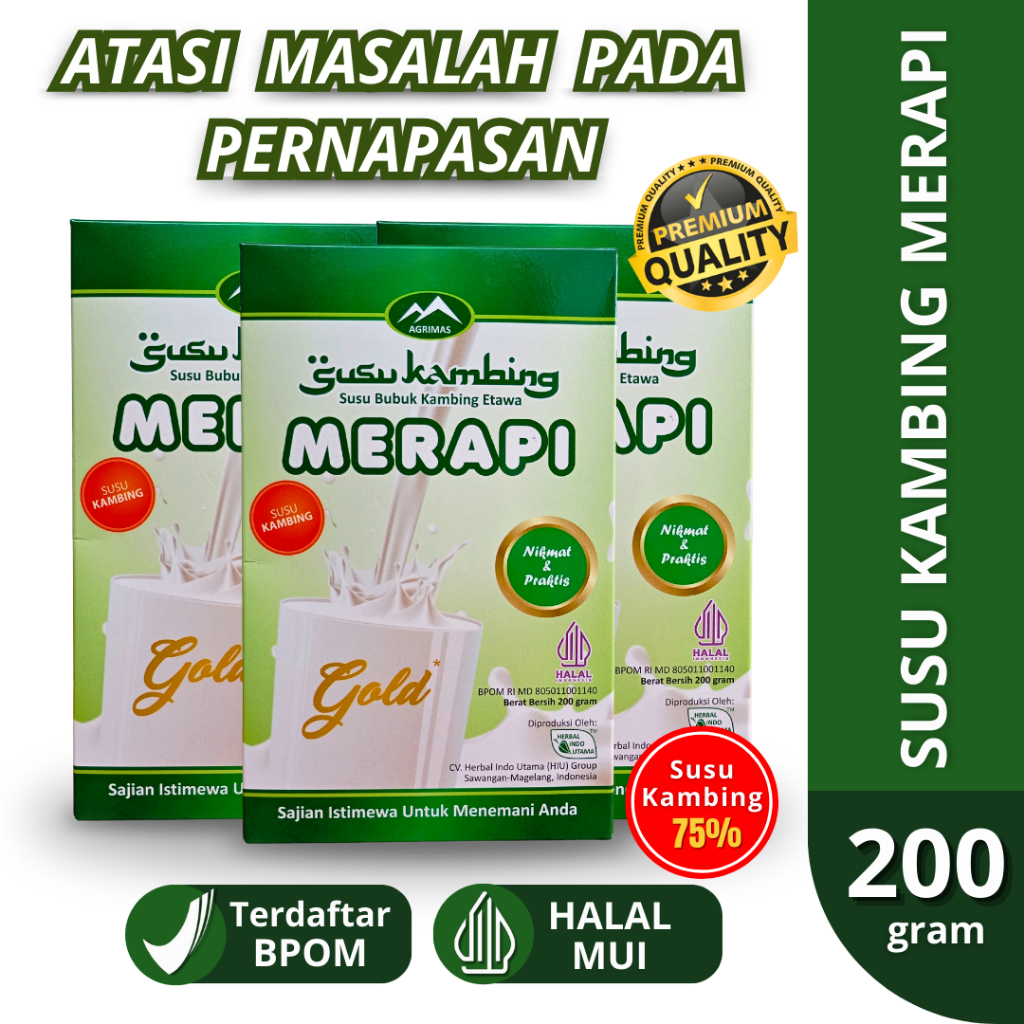 

Susu Kambing Merapi Bubuk Kandungan Susu Kambing 75% Mengobati Asma TBC Batuk Bronkhitis