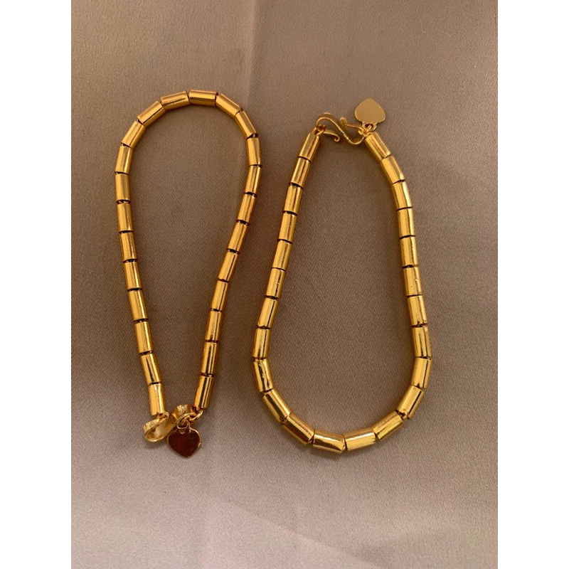 Gelang Model Bambu Lapis Emas 24k