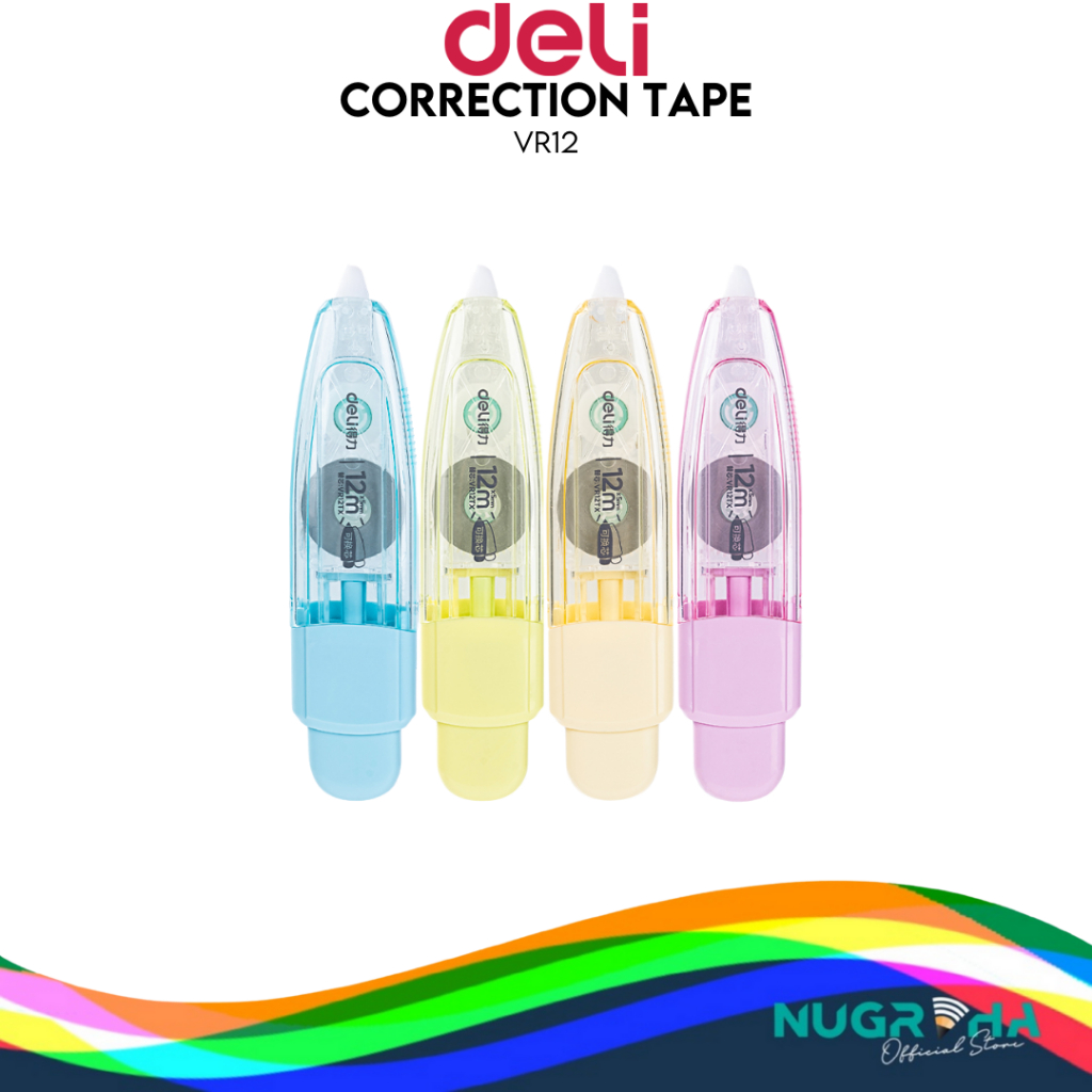 

DELI VR12 CP TAPE CPRRECTION TAPE PITA KOREKSI TIPEX KERTAS 5 MM X 12 M