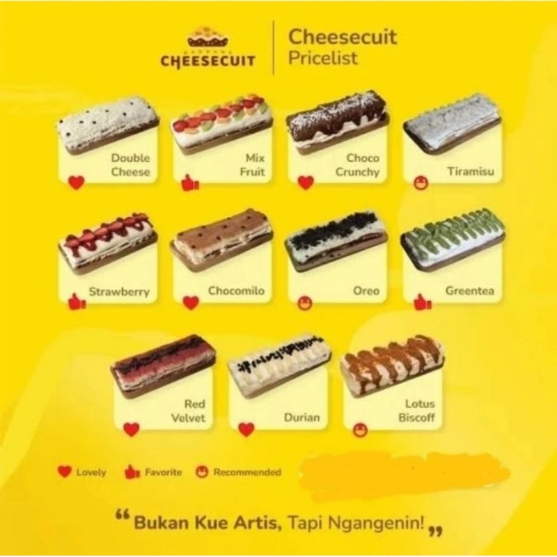 

Cheesecuit Bandung Ready Sesuai PO (Instant SameDay Jakarta Barat Tanggerang)