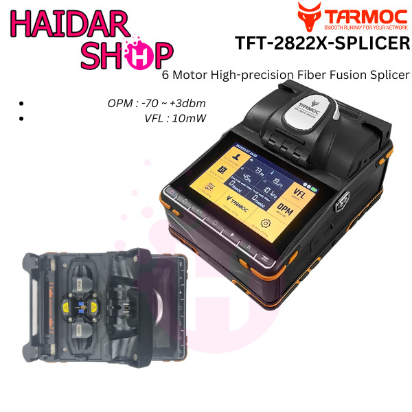 Tarmoc TFT-2822X-SPLICER | 6 Motor Fiber Optic Fusion Splicer  Alat Splicing