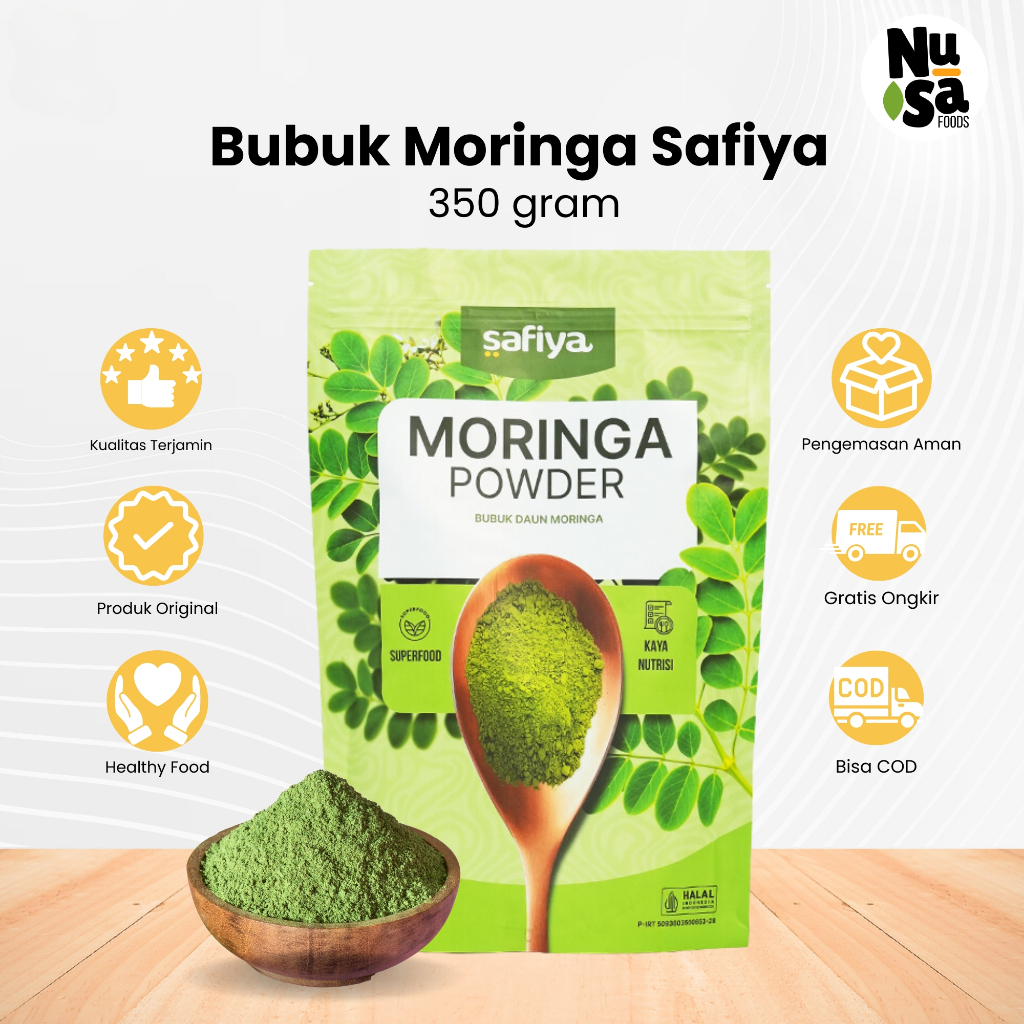 

Serbuk Daun Kelor 350 Gr Moringa Safiya Original Daun Kelor Herbal