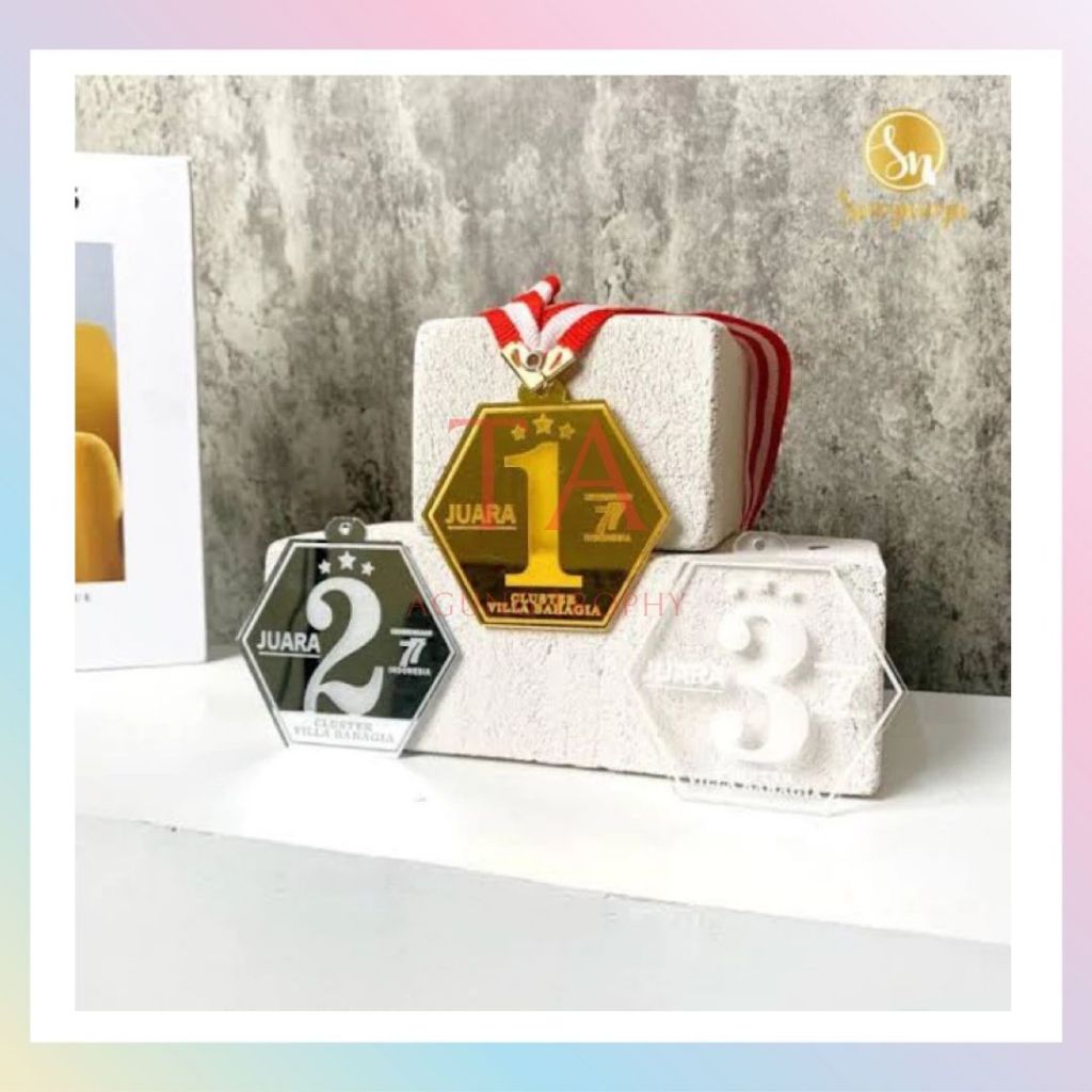 Medali Emas Akrilik Gold Medali Akrilik Gold Medali Emas Grafir Medali Akrilik