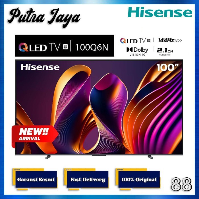 Hisense 100Q6N Smart Google TV Quantum Dot QLED 4K UltraHD 100 inch Q6N 100Q6 Dolby Vision Atmos