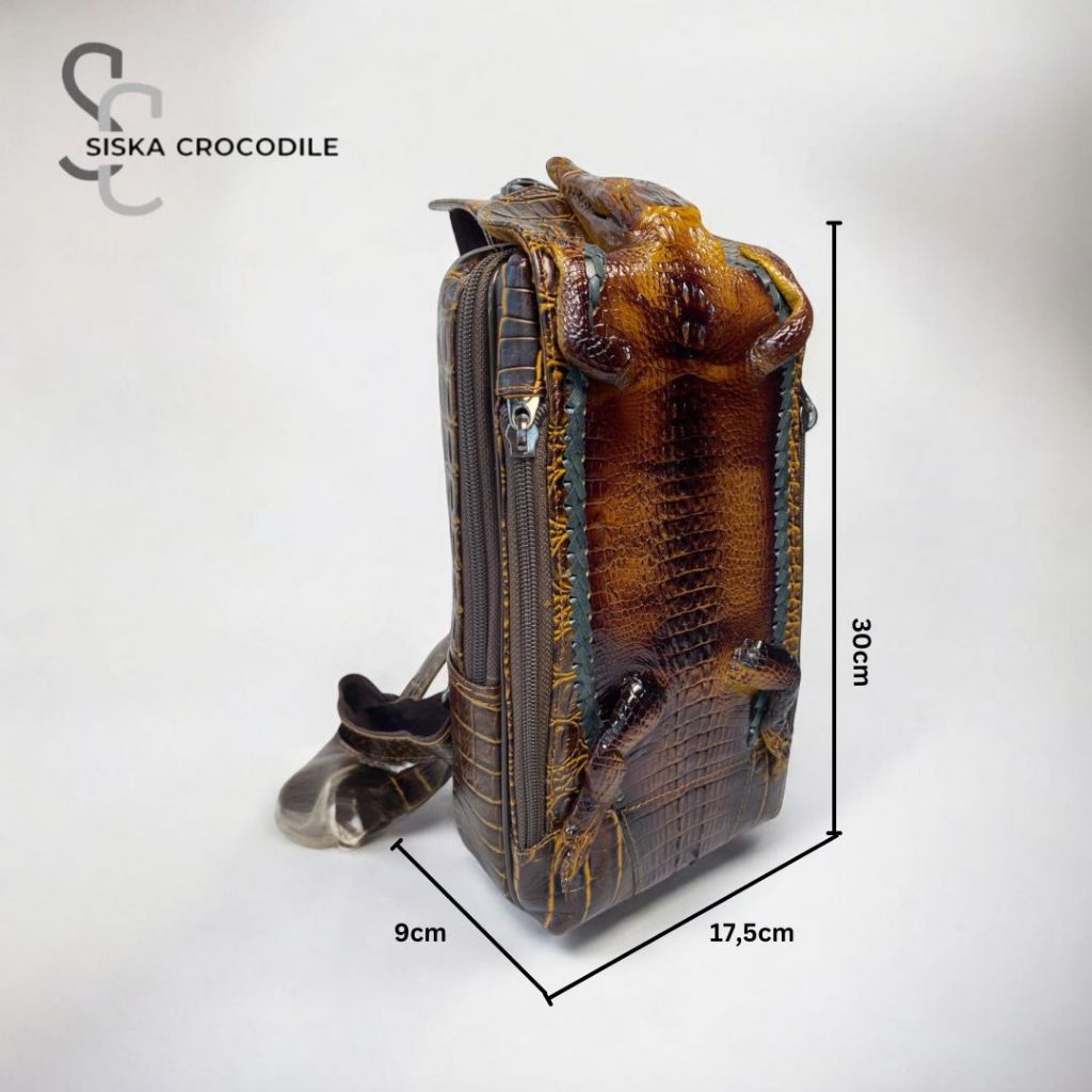 SC SISKA CROCODILE - Tas Lupus Pria Tas Kulit Asli Tas Selempang Cowo Pria Kulit Asli