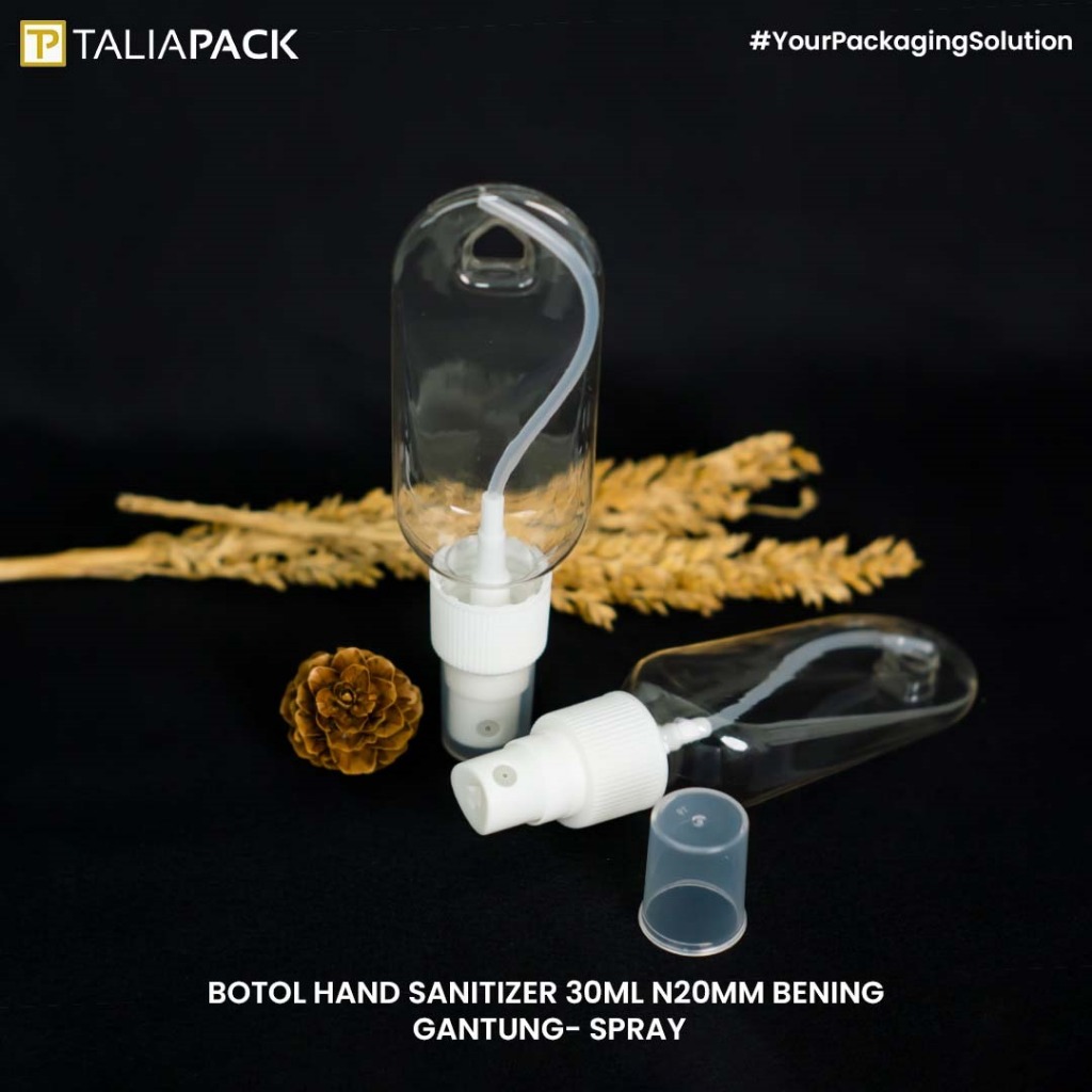 BOTOL HAND SANITIZER 30ML N20MM BENING GANTUNG (TANPA BESI) - FLIPTOP/SPRAY HARGA GROSIR (100PCS)