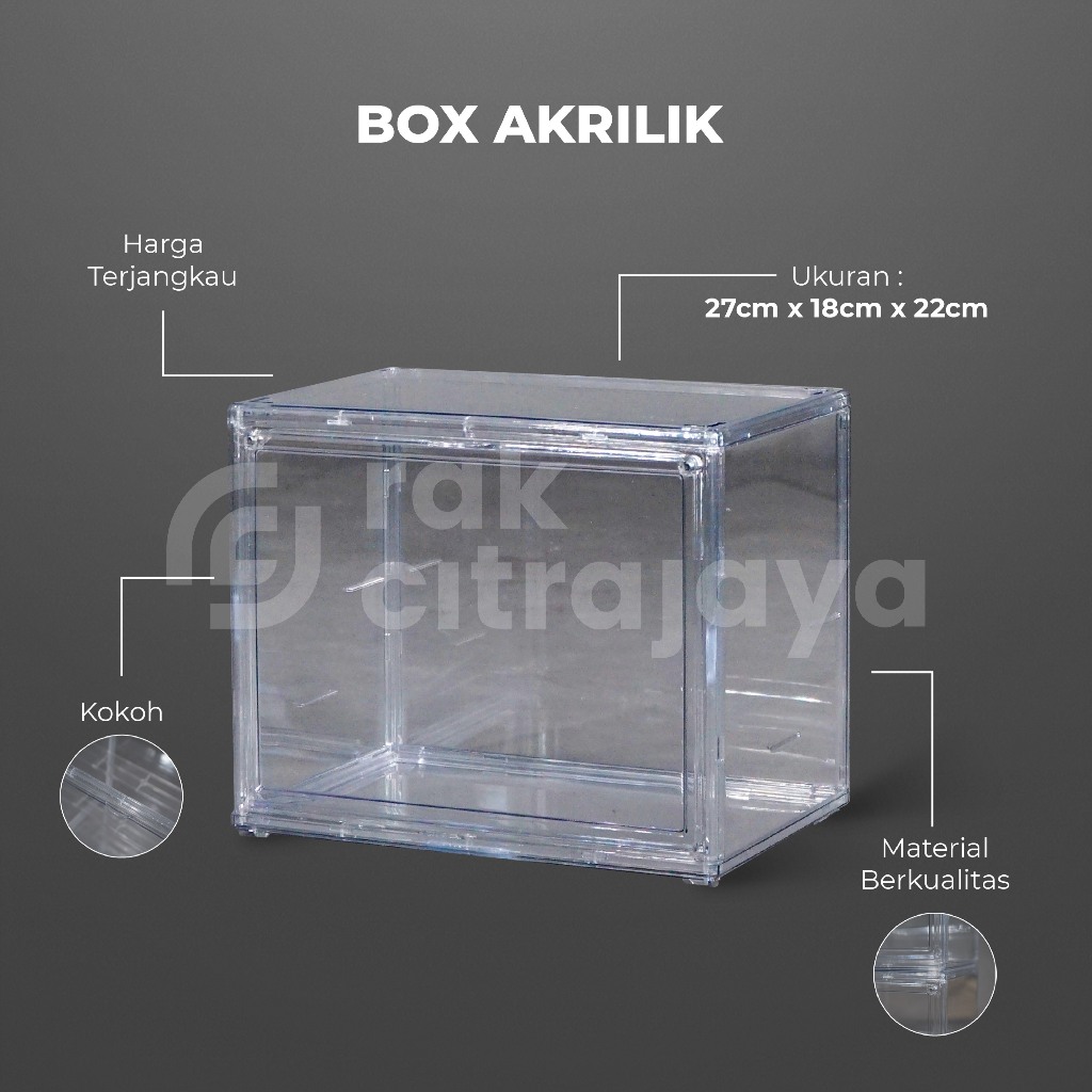 BOX AKRILIK TRANSPARAN DISPLAY MAINAN AKSESORIS PERHIASAN JEWELRY ACRYLIC