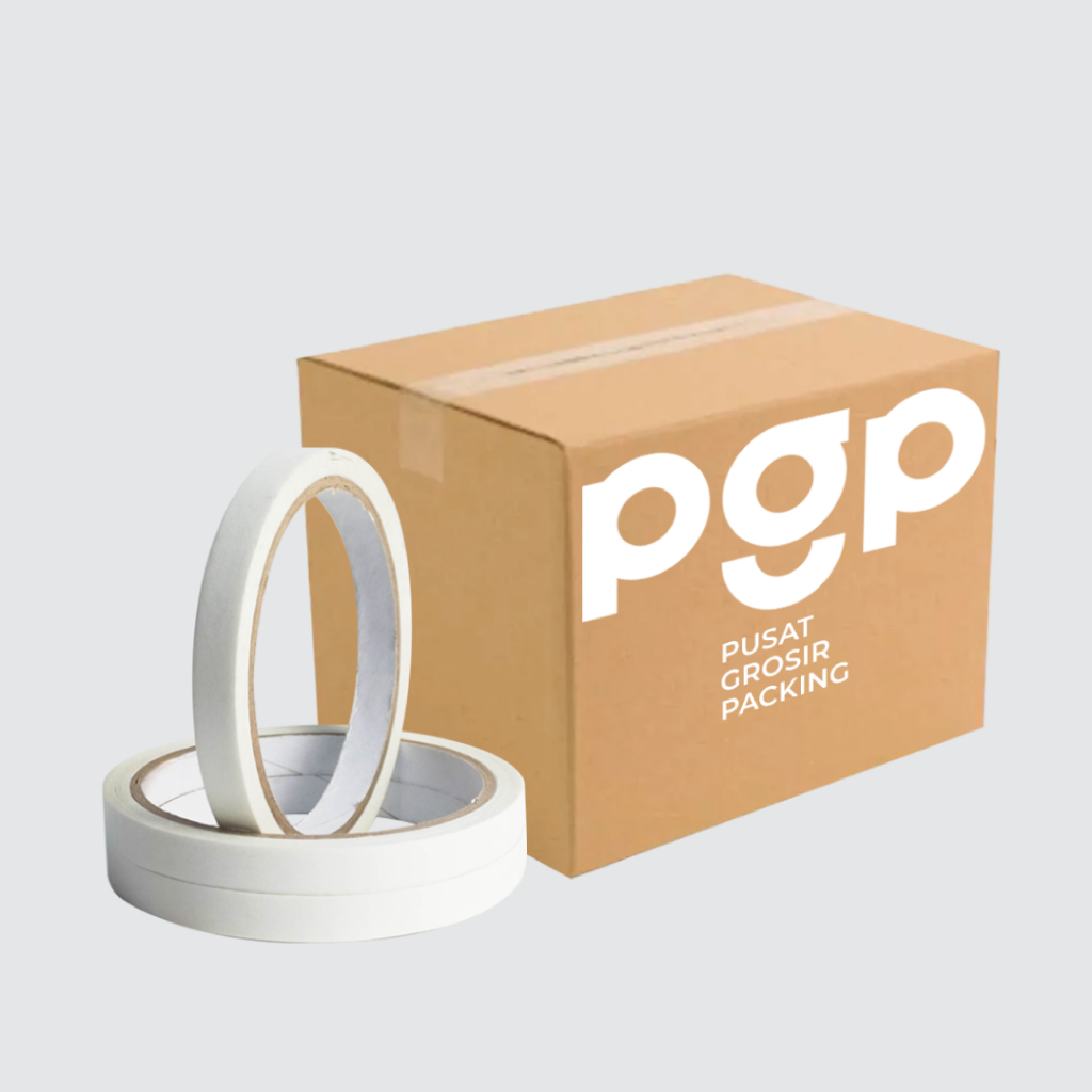 

HJK Double Tape Kertas 6mm x 10 Meter 1 Slop Isi 24 Pcs/Roll Lakban Murah Berkualitas