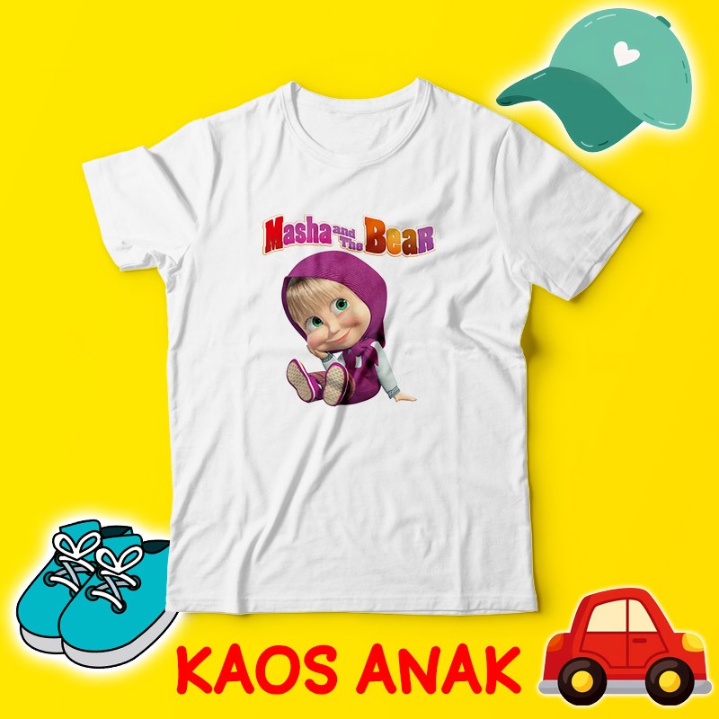 Best Seller Kaos Masha and the Bear Lucu - Kaos Anak Masha and the Bear - Kaos Anak Masha