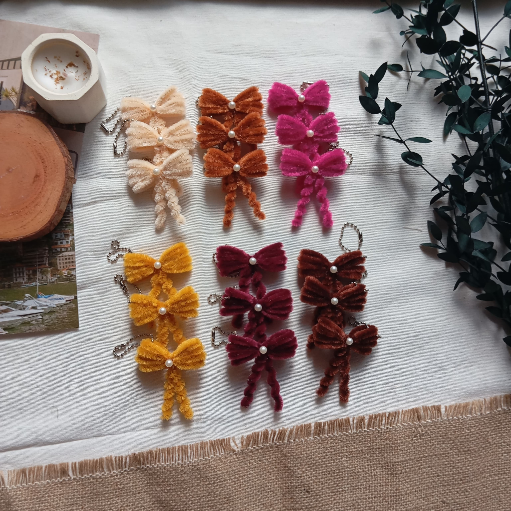 [Sajangkah Better Life] Pipe Cleaner Ribbon Keychain | Gantungan Kunci Kawat Bulu Pita | Hadiah Lucu