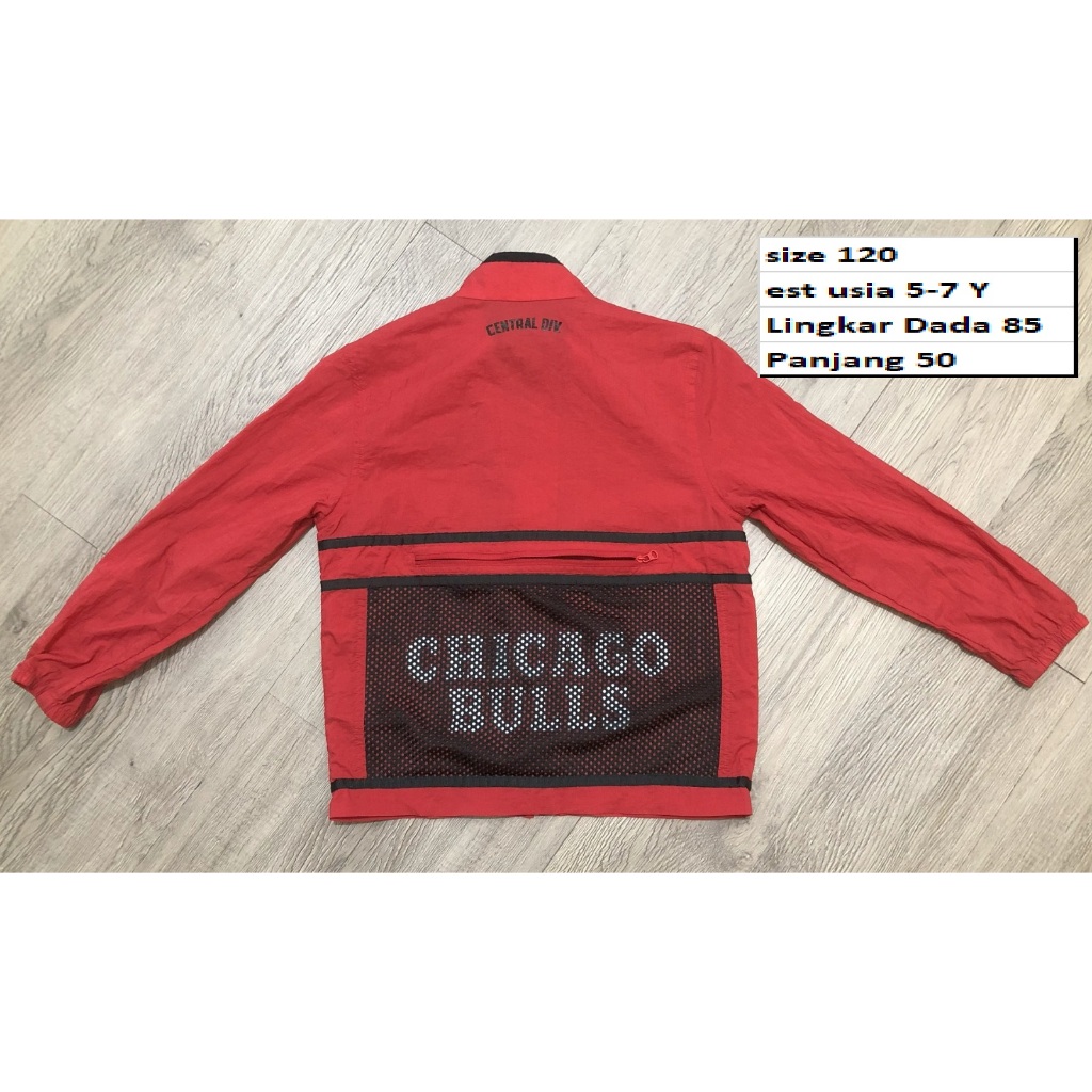 JAKET NBA - Jaket CHICAGO BULLS Outdoor Tracktop Running Waterproof Windproof Preloved Second Anak-R