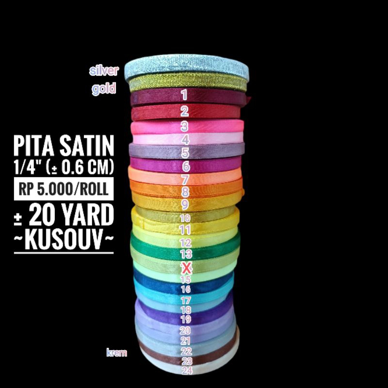 

Pita Satin/Pita Saten/Pita Kain/Pita Kado/Pita Hampers/Pita Metalik Gold Silver