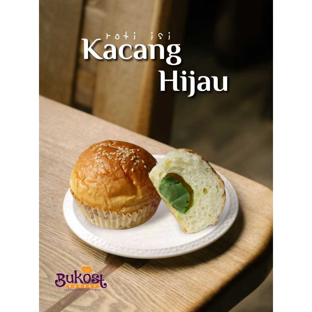 

Roti Kacang Hijau Kacang Merah | Bukost Bakery Roti Premium | Tanpa Pengawet