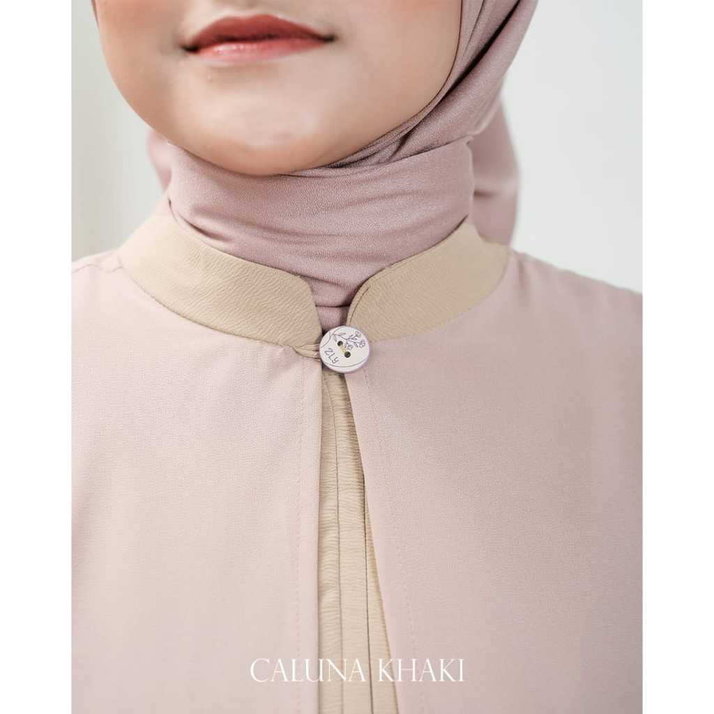 Dress Lebaran 2025 Busui Frendly | Gamis Remaja Kondangan Mix Sifon Mewah Caluna By ZLY ZELIA