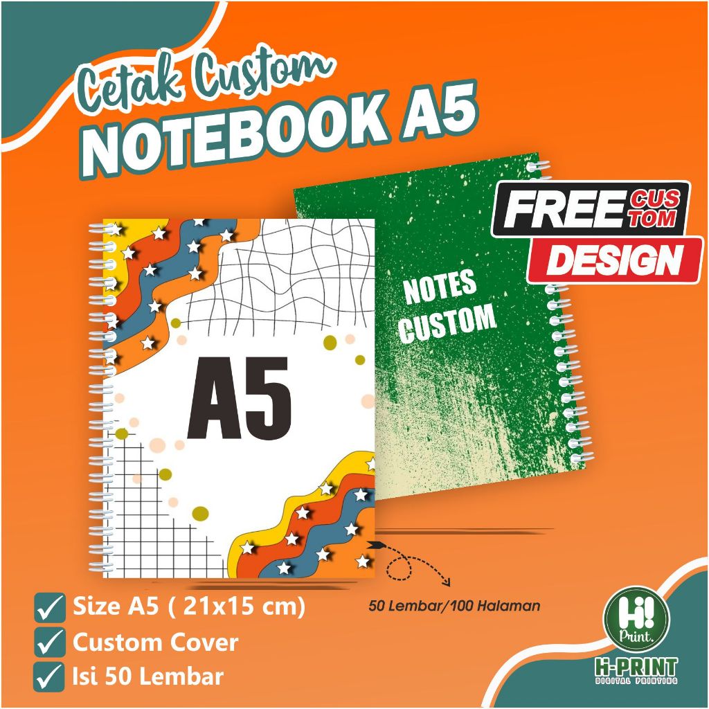 

Notebook A5 Custom Cover Isi Polos 50 Lembar