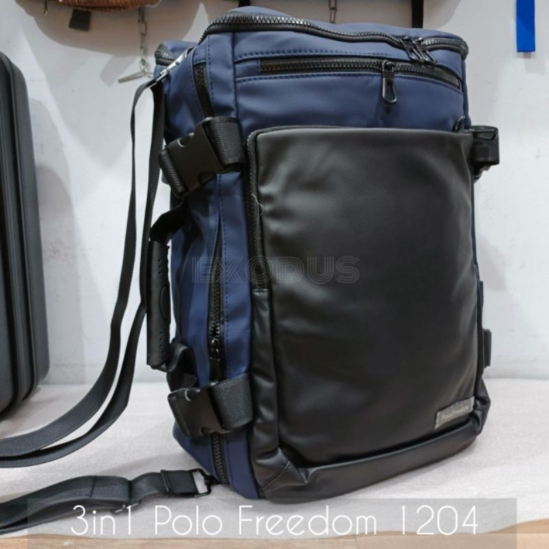 Polo Freedom 3in1 Premium Selempang Ransel Jinjing Super Tebal Tas Kerja Sekolah Kuliah Pria Wanita 
