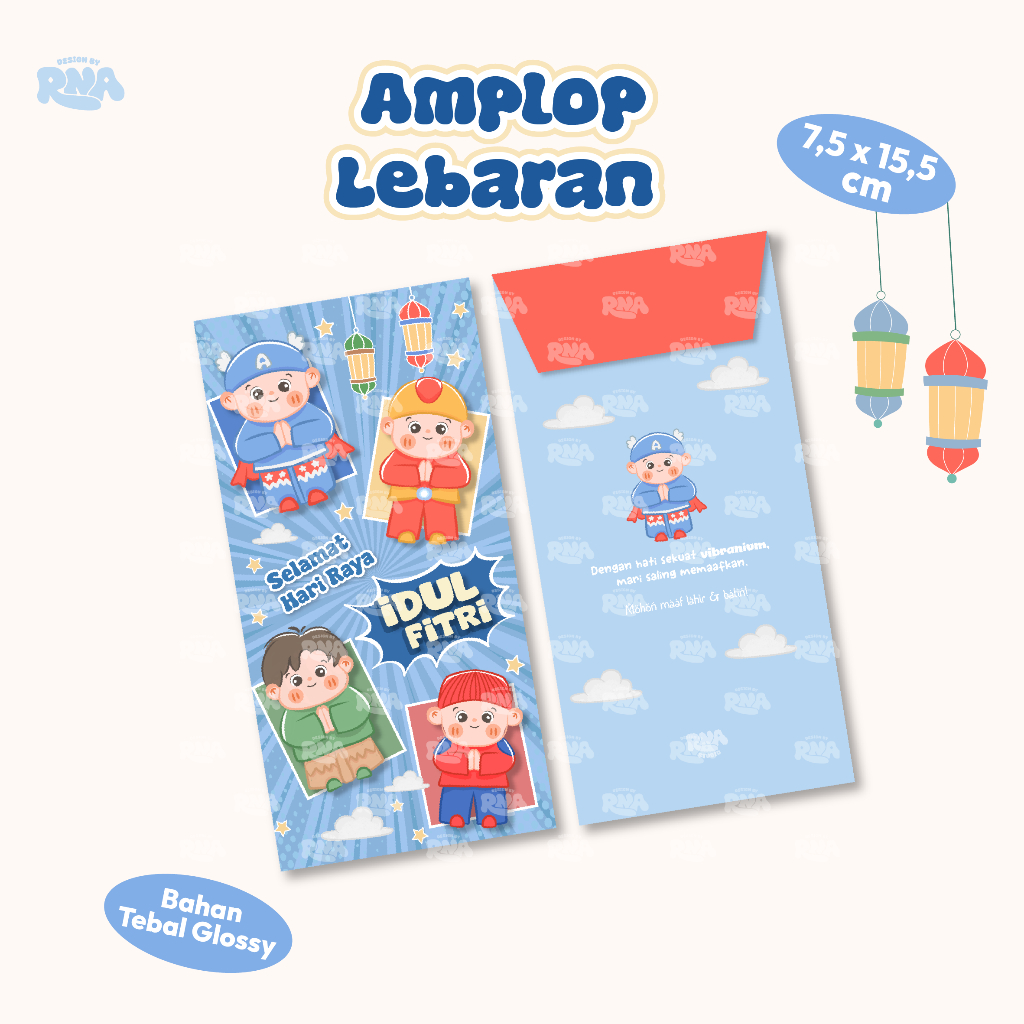

Amplop Avengers Cute Lebaran Besar | Tebal Glossy | Gambar Anak Hari Raya Idul Fitri Lucu Terbaru | Aesthetic