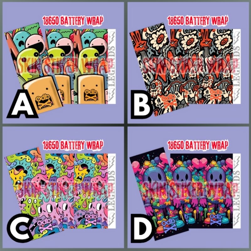 

Holdingskyy - Skin Stiker Wrap Baterai 18650 Motif Series Art V16 Full Desain Untuk Melindungi Dan Mempercantik Baterai 18650 - Wrap Battery 18650 Full Motif