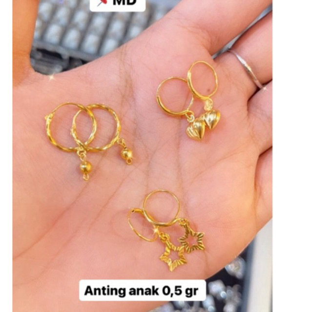 anting anak ring gantung emas muda anting love anak anting ring gantung bintang anak anting ring ana