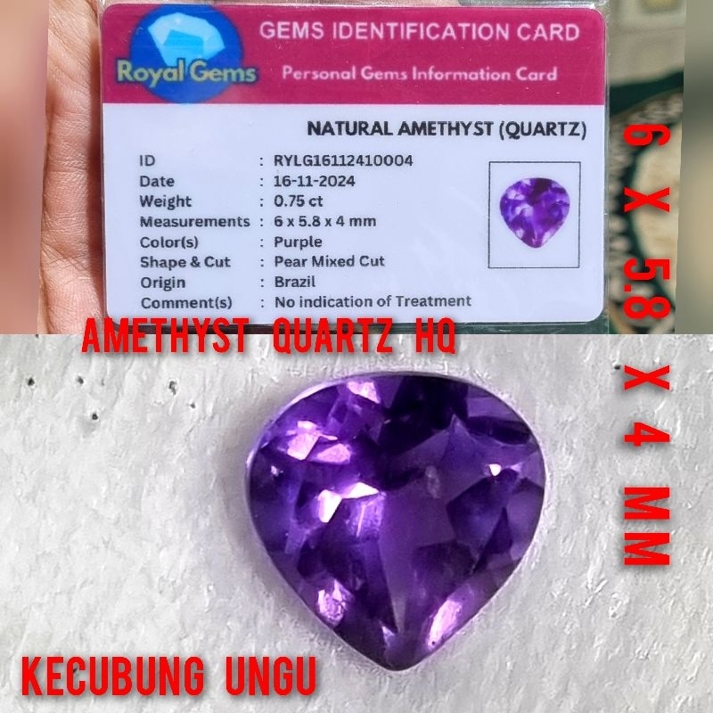SPECIAL  KECUBUNG UNGU . AMETHYST QUARZ CUTTING HQ KWALITAS NO.1 PLUS MEMO