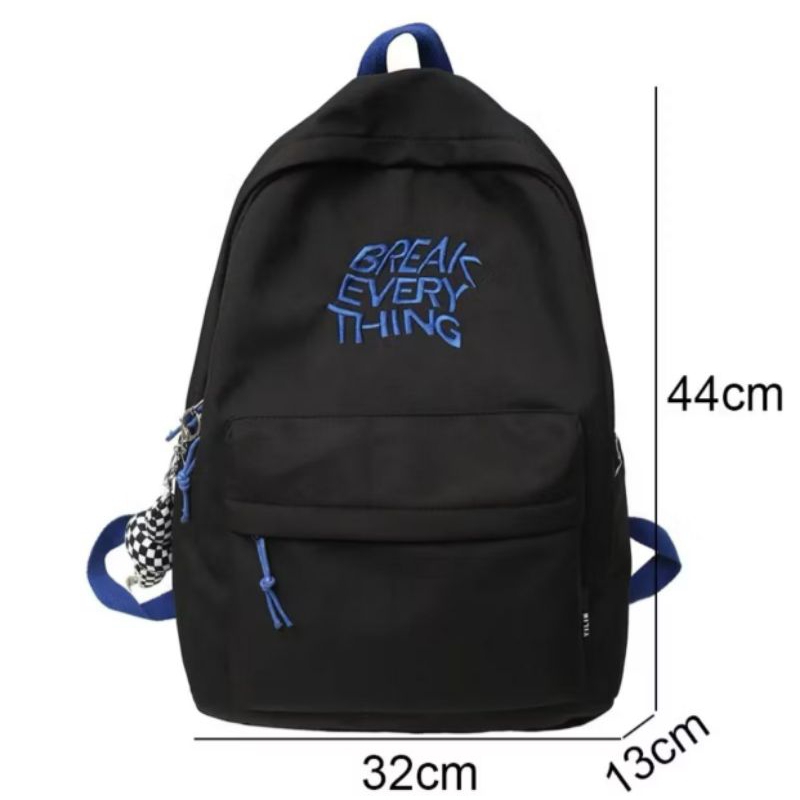 Tas ransel SOO “BREAK EVERYTHING” tas pria wanita kekinian backpack pria SD SMP SMK