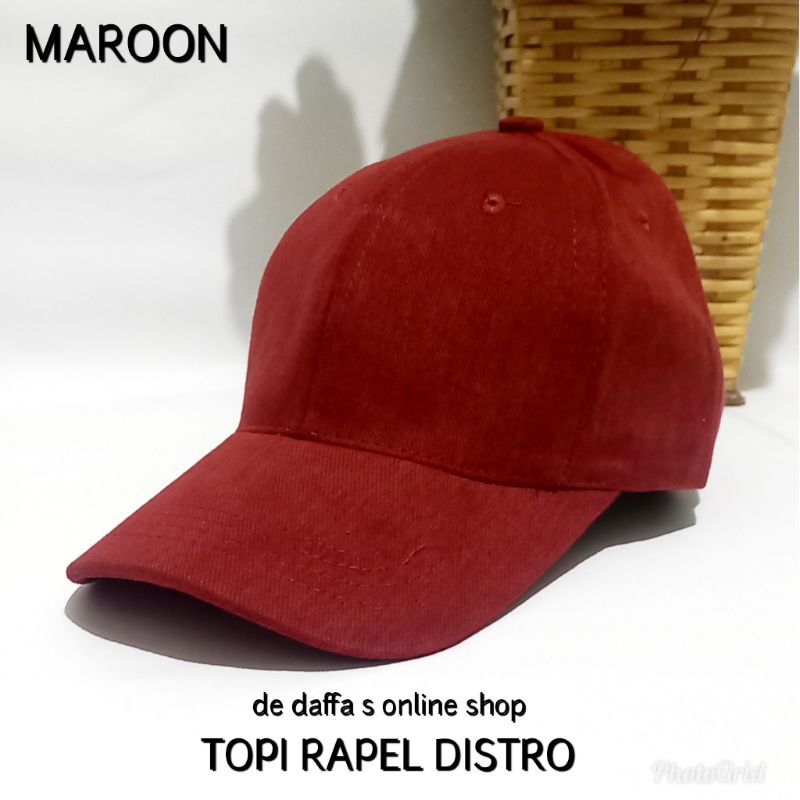Topi Baseball warna Merah Maroon Dewasa Polos Pria Wanita Casual Sport  TOPI BASEBALL POLOS DEWASA P