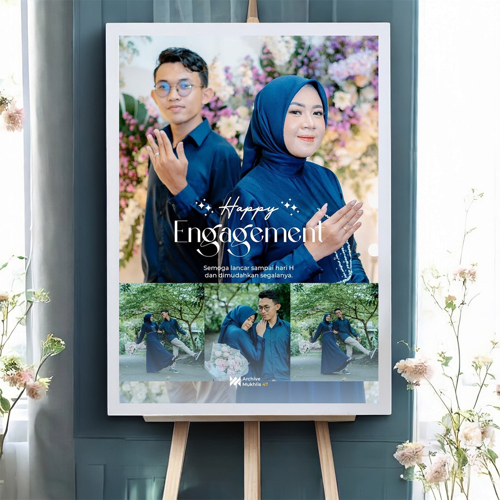 FREE EDIT & CETAK FOTO PREWEDDING BINGKAI FIBER PREMIUM 16RS 45X65 WEDDING FOTO