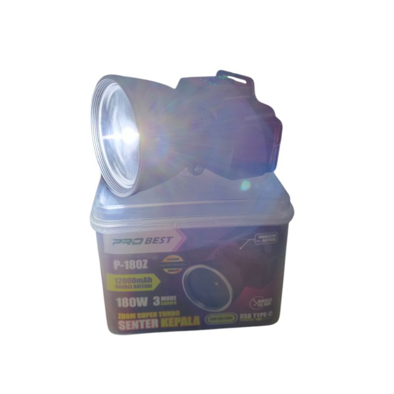 RB Pro Best Senter Kepala Zoom Super Turbo 180 Watt Baterai 12000mAh