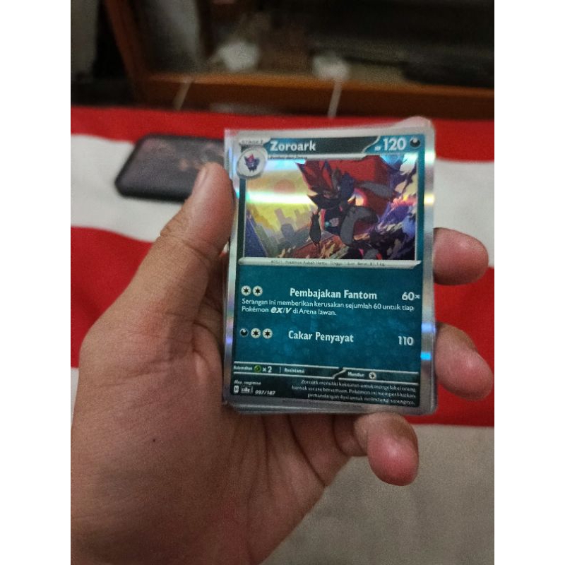 kartu pokemon bahasa Indonesia sv8a zoroark