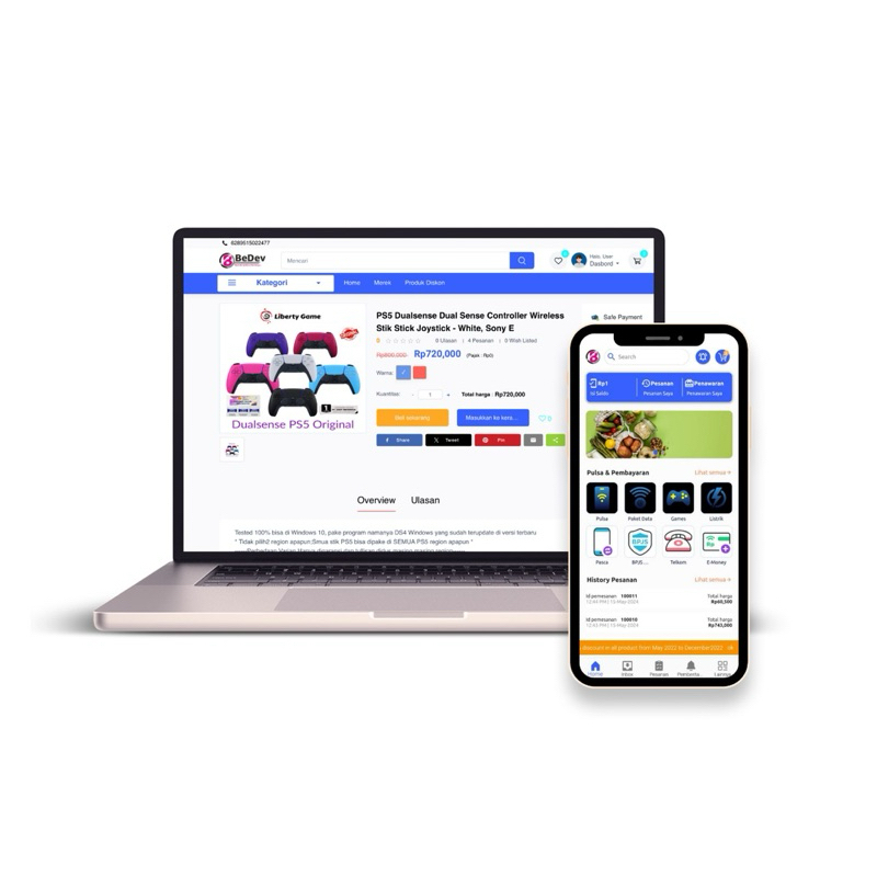 Jasa Bikin Web & Android SIAP PAKAI Toko Online + PPOB + POS Kasir | Bisa request Custom fitur & des