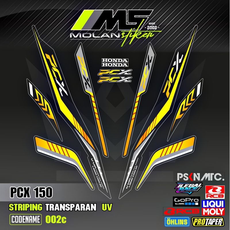 Decal Sticker Striping Variasi Transparan Uv PCX 150 2018-2021 Honda PCX Abs PCX Lokal Pcx 150 Thail