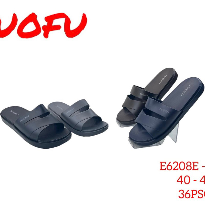 LUOFU sandal luofu selop pria bahan karet sandal ban silang pria ringan sendal laki-laki dewasa send