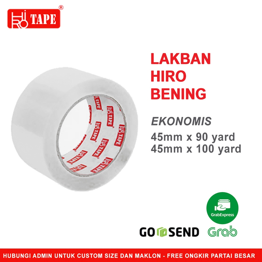 

Lakban Bening / Coklat 2 inch Hiro Online 45mm x 100yard Plakban Grosir Termurah