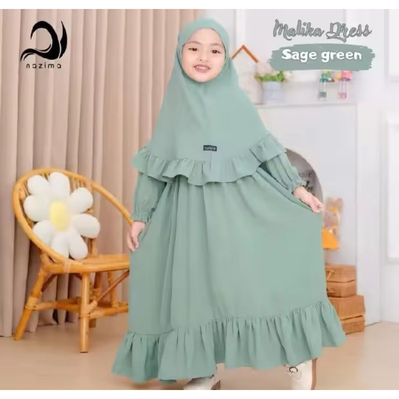 SAYANG ANAK GAMIS SYAR'I ANAK POLOS SET DENGAN HIJAB / GAMIS DELISHA ANAK SET HIJAB SYAR'I