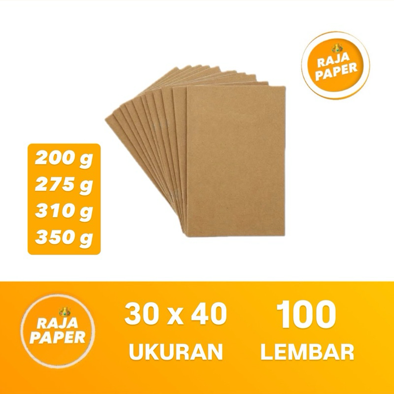 

Kertas Kraft Liner Ukuran 30 Cm x 40 Cm 100 lembar 200 275 310 350 Gsm Gr Gram ( 300 Mm x 400 Mm ) 100 Lbr 100 Pcs Kertas Samson Bungkus Packing Brown Kraft Kertas Coklat Pembungkus Packaging