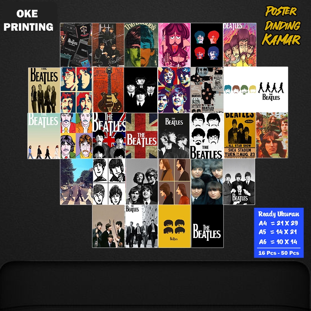 Poster Dinding Kamar The beatles / Poster Dinding the beatles / Hiasan Dinding / Poster Kamar / COD