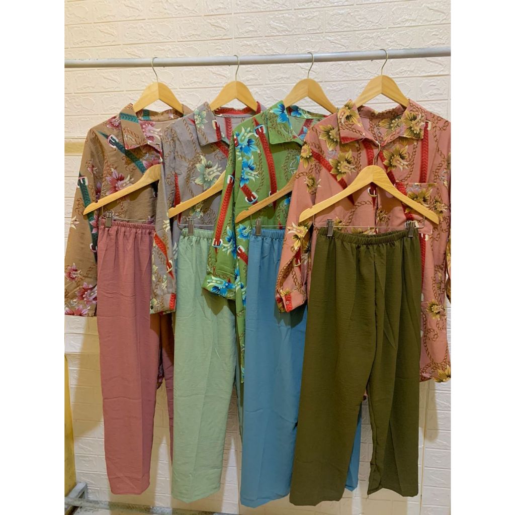 ONESET CRINKLE KEKINIAN JUMBO SETELAN BAJU TUNIK