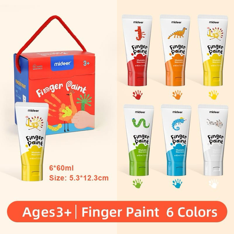 

Mideer Washable Finger Paint Non Toxic Hand Painting - Cat Tangan Anak Mideer