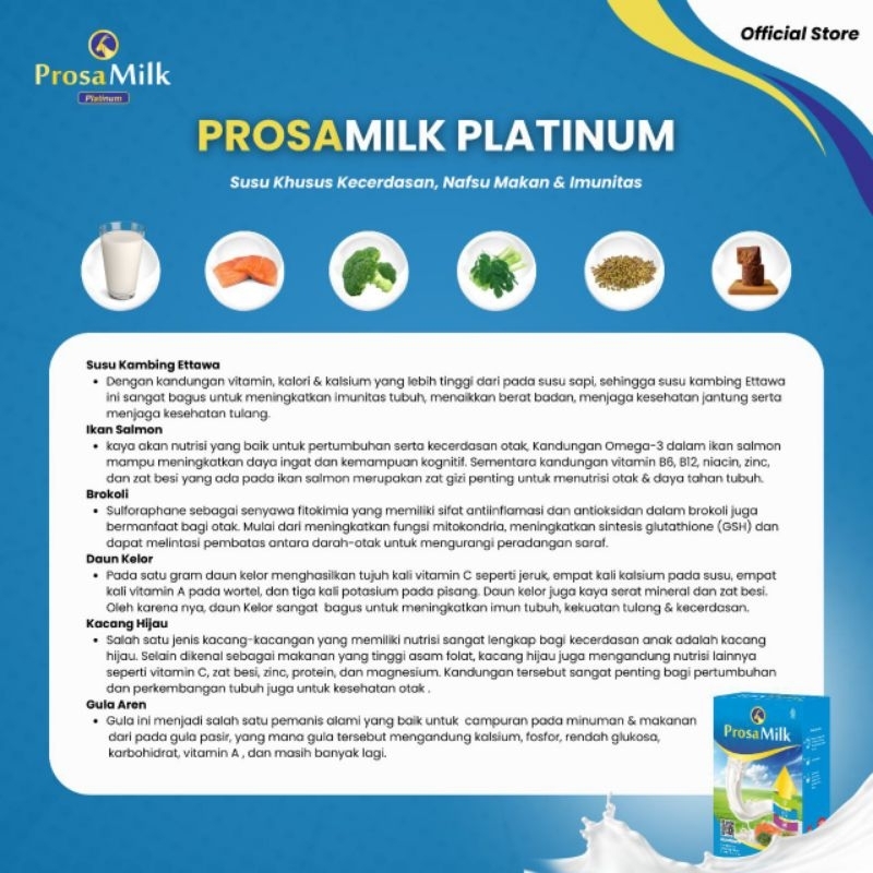 

PROSAMILK PLATINUM- ORDERAN 10 DUS-SUSU KAMBING ETAWA SUSU KAMBING ETAWA PLUS HERBAL SUSU KESEHATAN KELUARGA