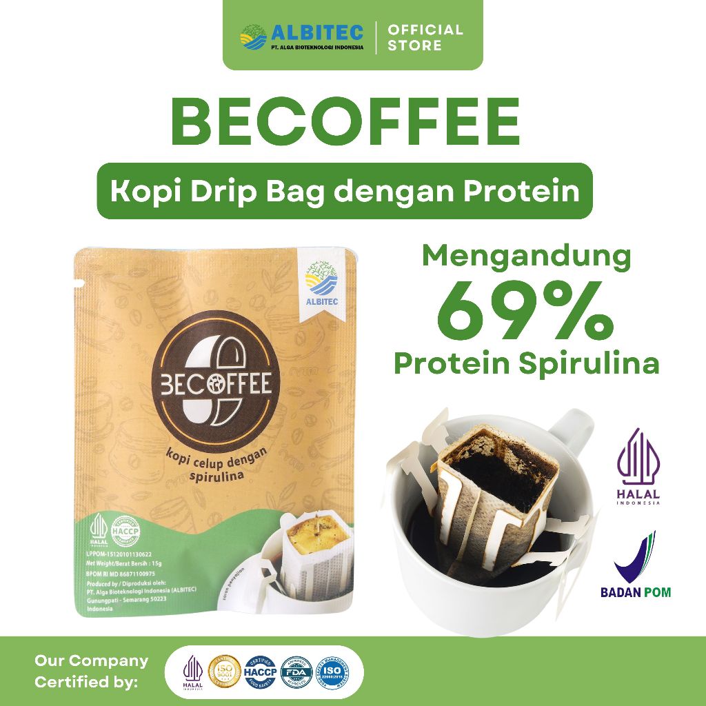 

ALBITEC Becoffee Kopi Spirulina 1 Sachet 15g